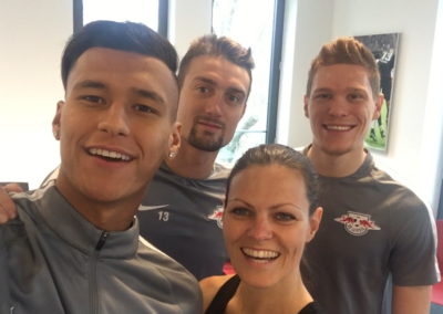 von links: Davie Selke, Stefan Ilsanker, Ina Münsberg, Marcel Halstenberg